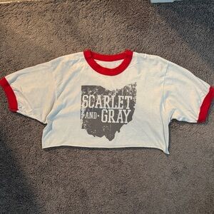 Scarlet & Gray OSU Buckeye crop top